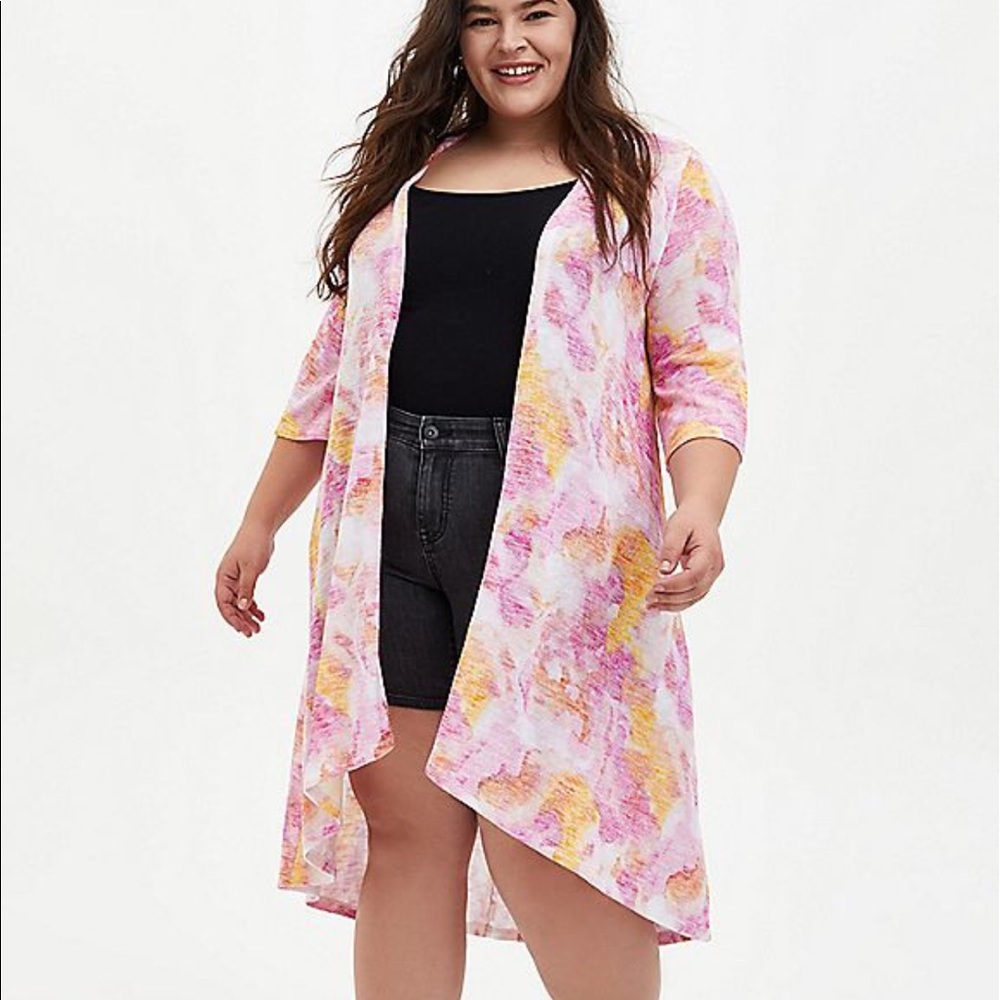 Nwt Torrid Watercolor Hacci Kimono